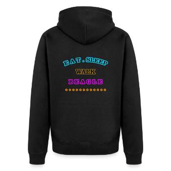 Eat, Sleep, Walk, Beagle - Unisex Premium Organic Zip Hoodie - black - Back - Nico (187cm)