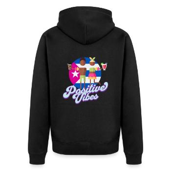 Positive vibes - Veste à capuche bio Premium Unisexe - noir - Dos - Nico (187cm)