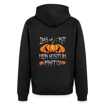 Halloween Party ohne Kostüm Horror Kostüm Ersatz - Unisex Premium Bio Zip Hoodie - Schwarz - Hinten - Nico (187cm)