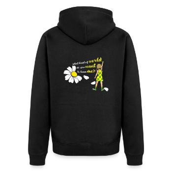 Klimaveränderung - Unisex Premium Bio Zip Hoodie - Schwarz - Hinten - Nico (187cm)