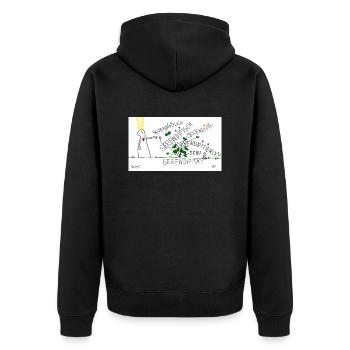 Serendipity - Unisex Premium Bio Zip Hoodie - Schwarz - Hinten - Nico (187cm)