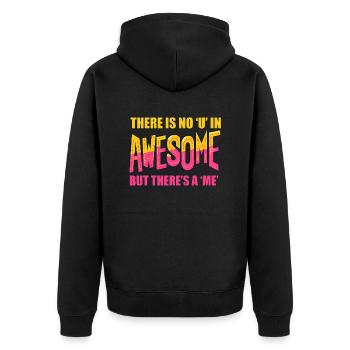 Il n’y a pas de U dans Awesome - Veste à capuche bio Premium Unisexe - noir - Dos - Nico (187cm)