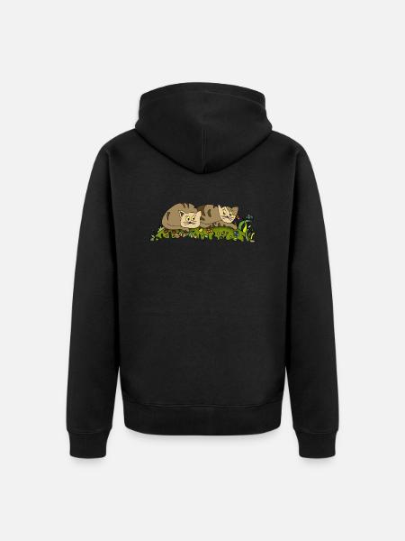 Katzen - Unisex Premium Bio Zip Hoodie - Schwarz