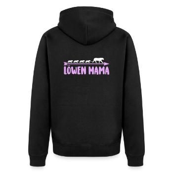 Mutter Löwen Mama - Unisex Premium Bio Zip Hoodie - Schwarz - Hinten - Nico (187cm)