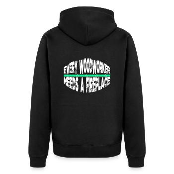 logging woodcutter carpenter funny tshirts jokes - Unisex Premium Bio Zip Hoodie - Schwarz - Hinten - Nico (187cm)