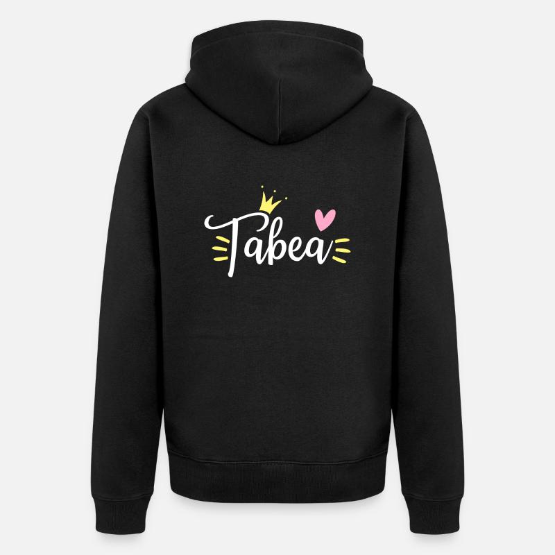 Tabea Name Crown - Unisex Premium Organic Zip Hoodie - black