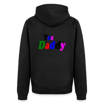 Yes daddy - Unisex Premium Bio Zip Hoodie - Schwarz - Hinten - Nico (187cm)