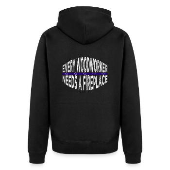 logging carpenter hoodies and sweatshirts - Unisex Premium Bio Zip Hoodie - Schwarz - Hinten - Nico (187cm)