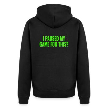 Gaming Cool Saying Gambler - Unisex Premium Organic Zip Hoodie - black - Back - Nico (187cm)