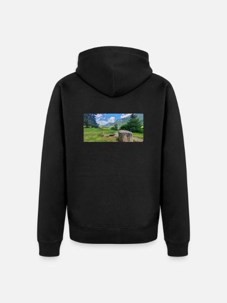 Berglandschaften - Unisex Premium Bio Zip Hoodie - Schwarz