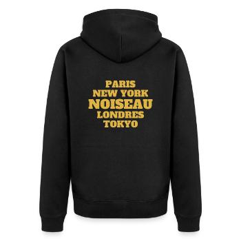 Noiseau Style - Unique streets, unique style. - Veste à capuche bio Premium Unisexe - noir - Dos - Nico (187cm)