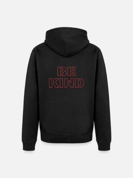 Be kind - Unisex Premium Organic Zip Hoodie - black