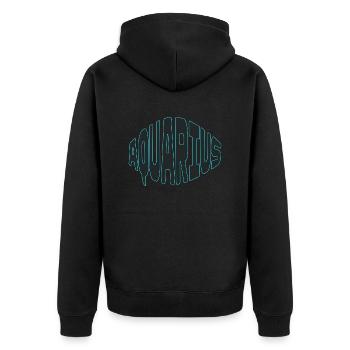 AQUARIUS - Unisex Premium Organic Zip Hoodie - black - Back - Nico (187cm)