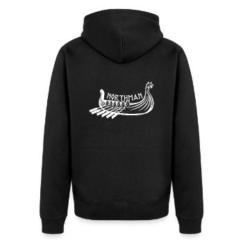 Northman - Unisex Premium Bio Zip Hoodie - Schwarz - Hinten - Nico (187cm)