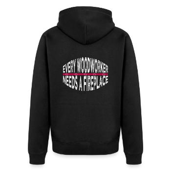 cutter carpenter quotes tshirts - Unisex Premium Bio Zip Hoodie - Schwarz - Hinten - Nico (187cm)