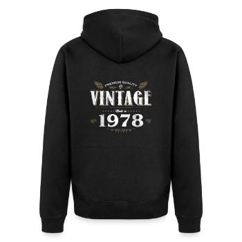 46 Jahre alter Jahrgang 1978 Limitierte Auflage 46. - Unisex Premium Bio Zip Hoodie - Schwarz - Hinten - Nico (187cm)