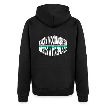 lumber union carpenter gift idea - Unisex Premium Organic Zip Hoodie - black - Back - Nico (187cm)
