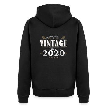 4 Jahre alter Jahrgang 2020 Limitierte Auflage 4. - Unisex Premium Bio Zip Hoodie - Schwarz - Hinten - Nico (187cm)