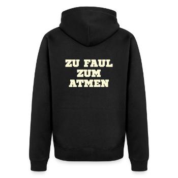Trop paresseux pour respirer - Veste à capuche bio Premium Unisexe - noir - Dos - Nico (187cm)