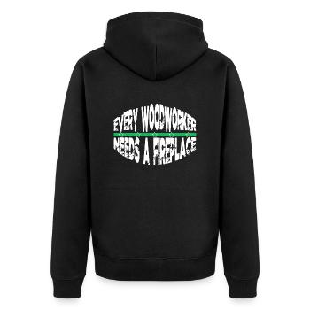Bday Chainsaw Grab Joke Union Carpenter Tshirts - Unisex Premium Organic Zip Hoodie - black - Back - Nico (187cm)