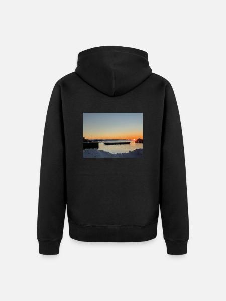 Lofoten Sunset - Unisex Premium Organic Zip Hoodie - black