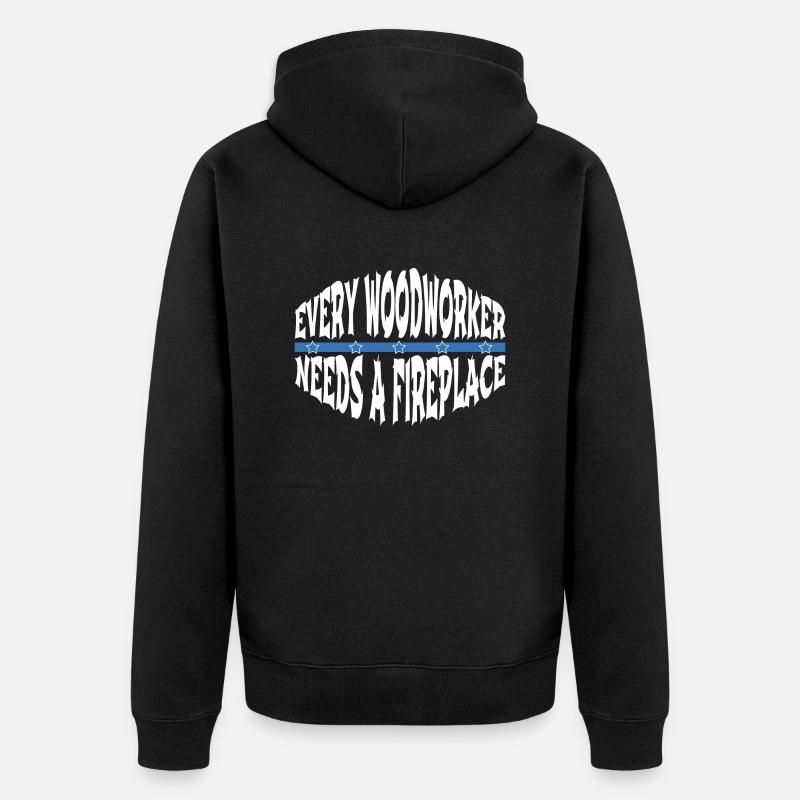chainsaw carpenter apprentice - Unisex Premium Bio Zip Hoodie - Schwarz