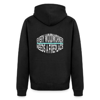 job proud carpenter skull tshirts - Unisex Premium Bio Zip Hoodie - Schwarz - Hinten - Nico (187cm)