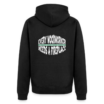 lumberjack hearbeat joke fun shirt - Unisex Premium Organic Zip Hoodie - black - Back - Nico (187cm)