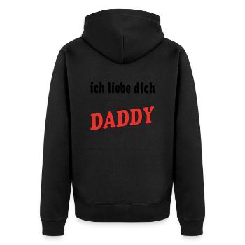 Ich liebe dich DADDY - Veste à capuche bio Premium Unisexe - noir - Dos - Nico (187cm)
