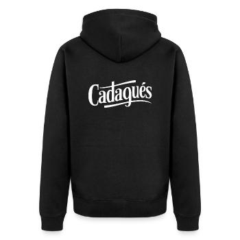 Cadaqués - Unisex Premium Bio Zip Hoodie - Schwarz - Hinten - Nico (187cm)