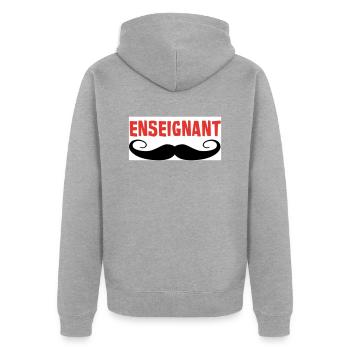 ENSEIGNANT - Veste à capuche bio Premium Unisexe - gris chiné - Dos - Nico (187cm)