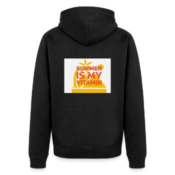 Sommer - Unisex Premium Bio Zip Hoodie - Schwarz - Hinten - Nico (187cm)