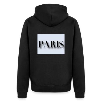 Paris - Unisex Premium Bio Zip Hoodie - Schwarz - Hinten - Nico (187cm)