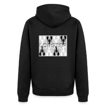 Lobster - Unisex Premium Bio Zip Hoodie - Schwarz - Hinten - Nico (187cm)