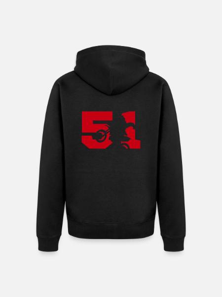 Moto 51 biker - Unisex Premium Organic Zip Hoodie - black