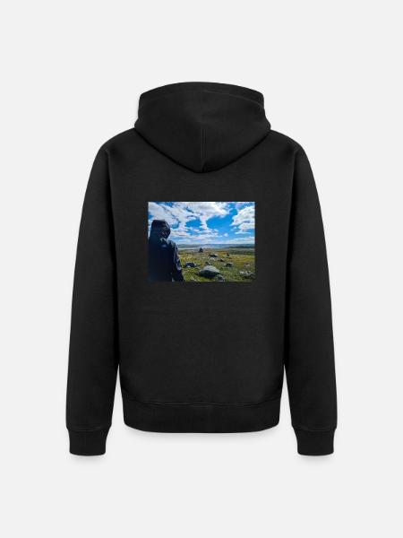 Fernweh - Sehnsucht nach Weite - Unisex Premium Bio Zip Hoodie - Schwarz
