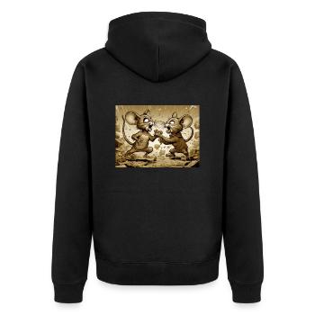 Die Mouses - Unisex Premium Bio Zip Hoodie - Schwarz - Hinten - Nico (187cm)