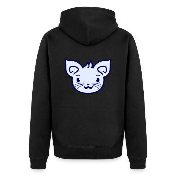 Cute Cat Looks Happy Smiling Kitten Fun - Unisex Premium Organic Zip Hoodie - black - Back - Nico (187cm)