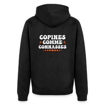 copines comme connasses - Veste à capuche bio Premium Unisexe - noir - Dos - Nico (187cm)