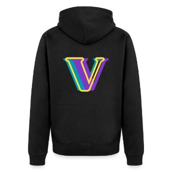 Lettre V multicolore - Veste à capuche bio Premium Unisexe - noir - Dos - Nico (187cm)