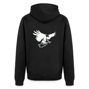 Adler - Unisex Premium Bio Zip Hoodie - Schwarz - Hinten - Nico (187cm)