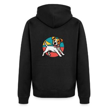 Jack Russel Terrier - Veste à capuche bio Premium Unisexe - noir - Dos - Nico (187cm)