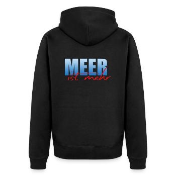 The sea is more - Unisex Premium Organic Zip Hoodie - black - Back - Nico (187cm)