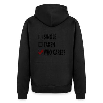 SINGLE noir blanc who - Veste à capuche bio Premium Unisexe - noir - Dos - Nico (187cm)