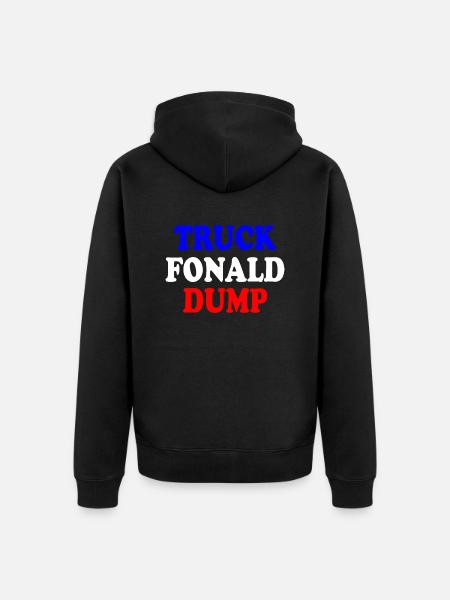 truck fonald dump - Unisex Premium Organic Zip Hoodie - black