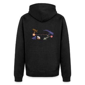 Tropical islands have my heart II - Unisex Premium Bio Zip Hoodie - Schwarz - Hinten - Nico (187cm)