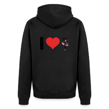 I Love Ballet - Sports Sticker - Unisex Premium Organic Zip Hoodie - black - Back - Nico (187cm)