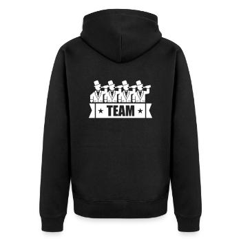 Bachelor Party Team - Unisex Premium Bio Zip Hoodie - Schwarz - Hinten - Nico (187cm)