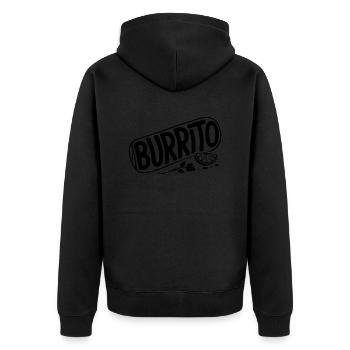 Burrito - Cool Dairy Logo - Unisex Premium Bio Zip Hoodie - Schwarz - Hinten - Nico (187cm)