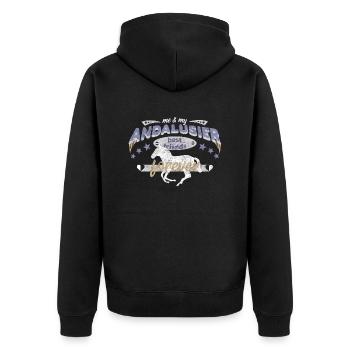 Andalusier Pferd Pferdebesitzer best friends BFF - Unisex Premium Bio Zip Hoodie - Schwarz - Hinten - Nico (187cm)